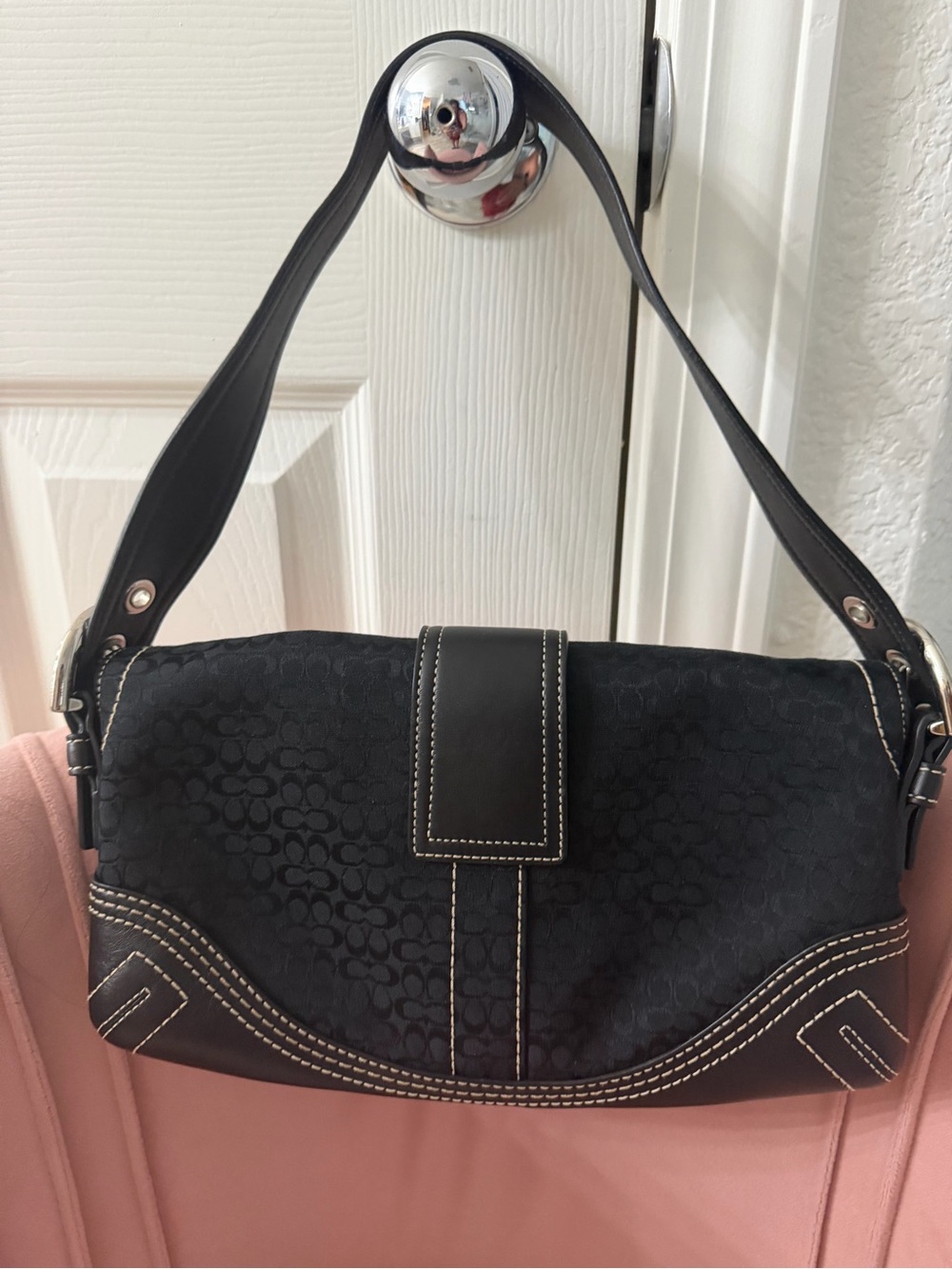 Coach SoHo Y2K Buckle Signature Baguette Shoulder Bag - Gently Loved No 3628 - Picture 3 of 9